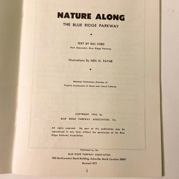 Vintage 1977 Nature Along The  Blue Ridge Parkway Travel North Carolina Booklet - Picture 5 of 16